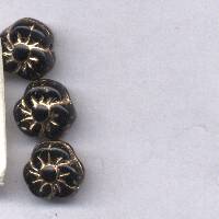 PANSY FLOWER DISC BLACK WITH GOLD INLAY