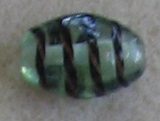 Tr light Green /Black Striped Squash Bead